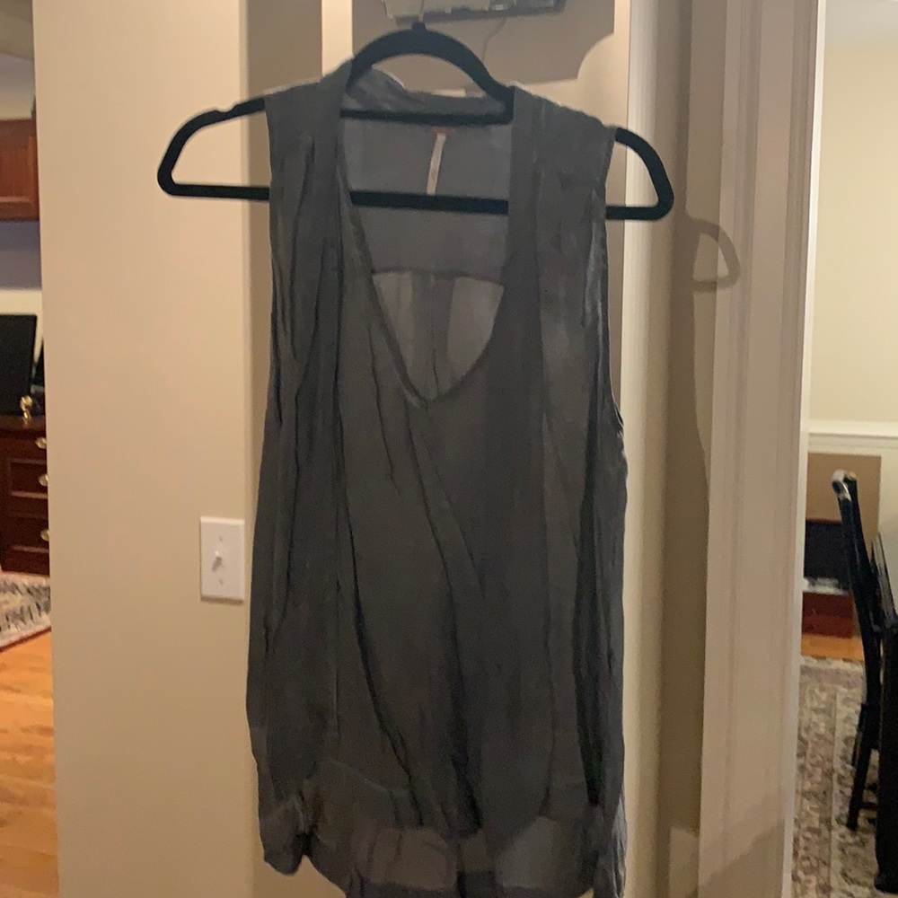Grey free people sleeveless top